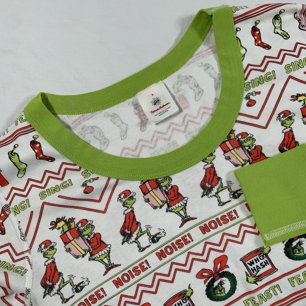 Hanna Andersson Size S Adult Organic Cotton Grinch Holiday Pajama Top‎ Dr Seuss